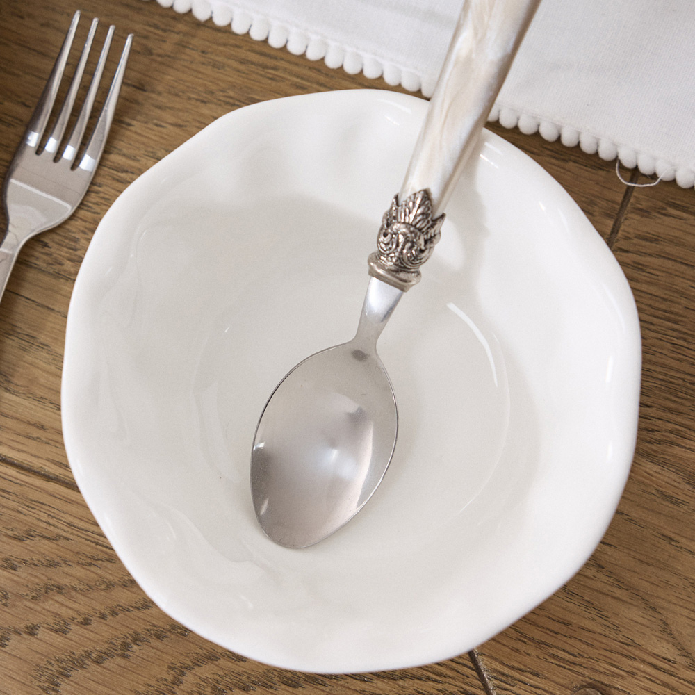 Dibor Rippled Effect White 4 Piece Dinner Bowl Set Image 4