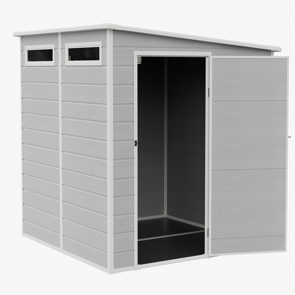 Living and Home 6 x 6ft Plastic Pent Garden Storage Shed with Floor Image 4
