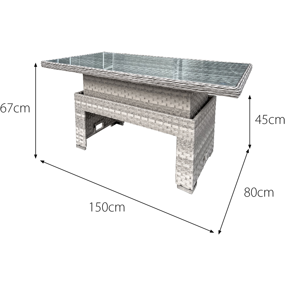 Oseasons Dove Grey Rattan Rising Table Image 4