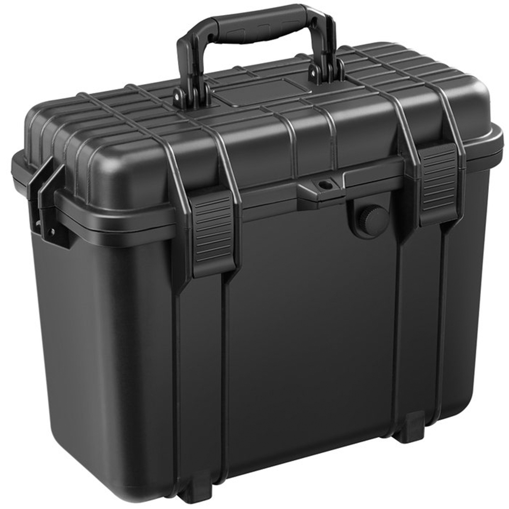 Tectake Black Hard Shell Waterproof Carry Case with Foam Insert 34 x 41cm Image 1