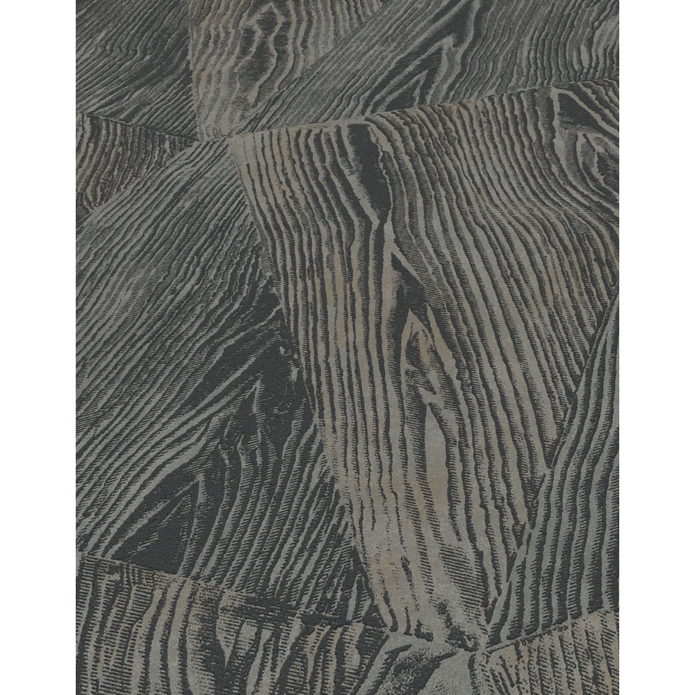 Erismann Sonata Wood Grain Charcoal Wallpaper Image 4