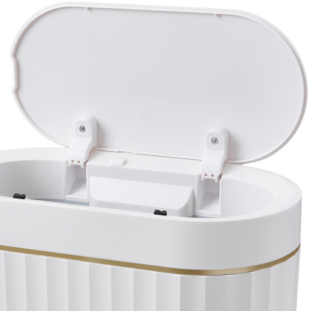 Living and Home White and Gold Smart Sensor Rubbish Bin 7L Image 3