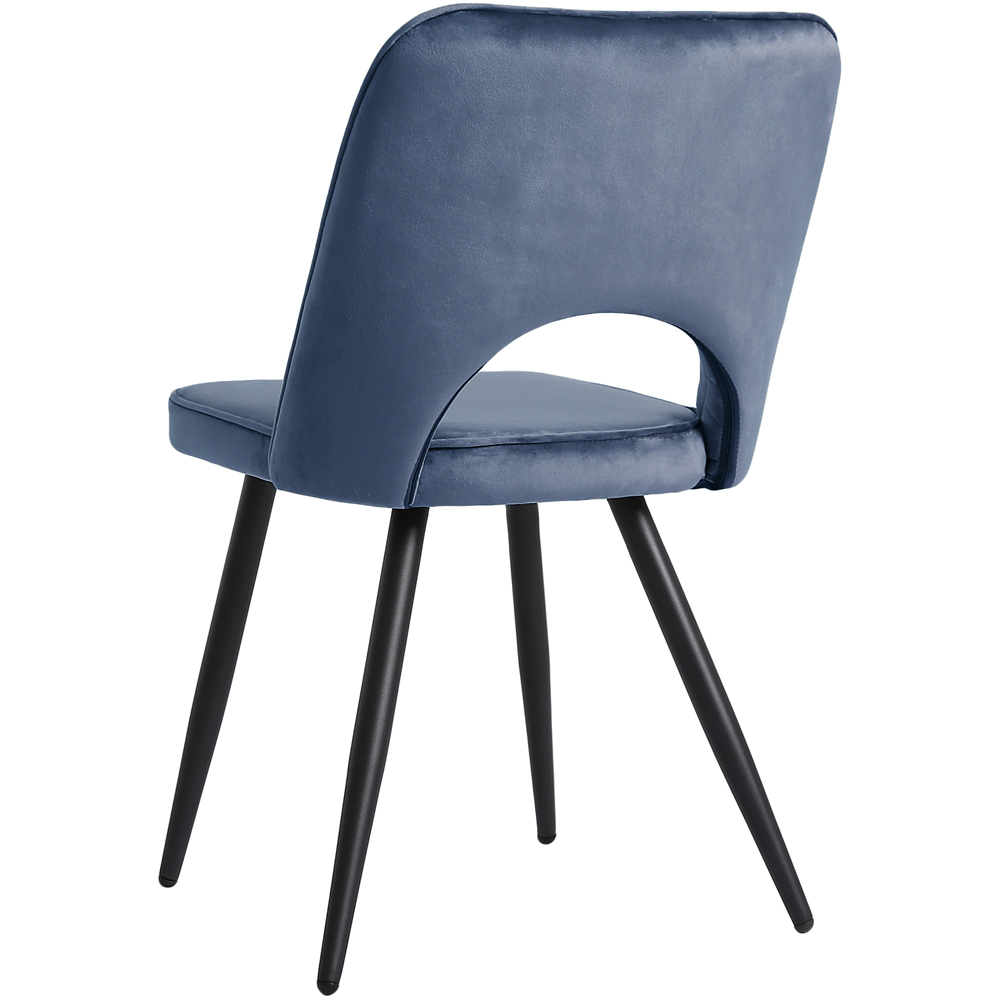 Metis Set of 2 Dark Blue Velvet Dining Chair Image 5