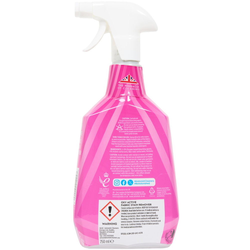 Astonish Oxy Active Fabric Stain Remover Spray 50ml Image 2