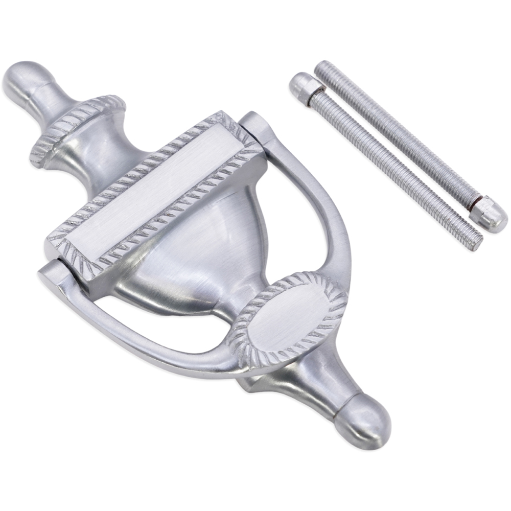 Spira Brass Satin Chrome Georgian Door Knocker Image 4