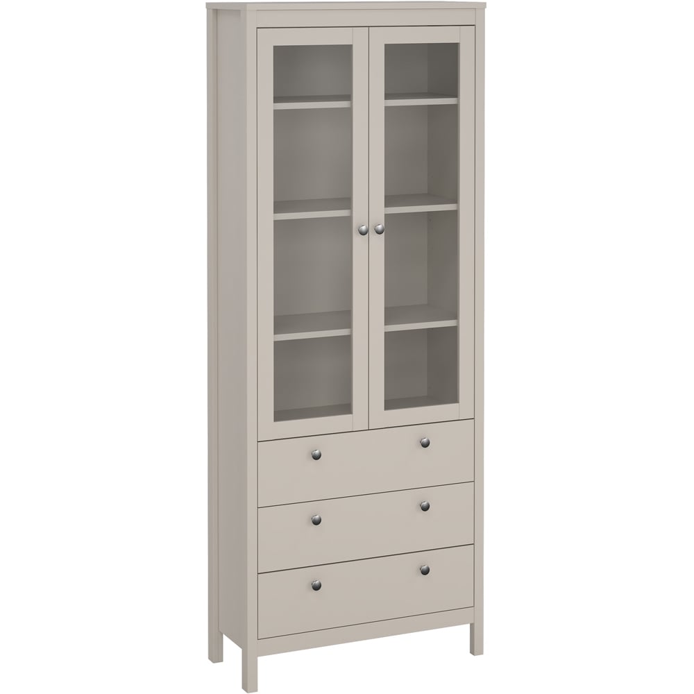 Florence Madrid 2 Door 3 Drawer Cashmere Glass China Cabinet Image 2