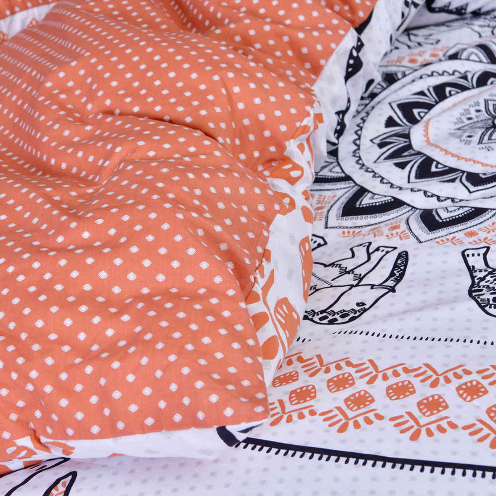 Smart Living Double Rust Tribal Elephant Reversible Duvet Cover Set Image 4