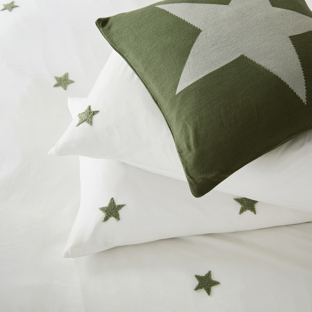 Helena Springfield Tufted Star Double Green Reversible Duvet Set Image 6