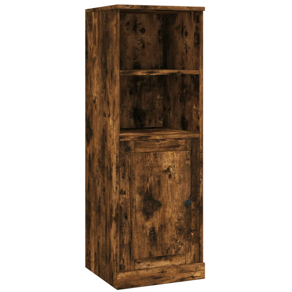 vidaXL Single Door 2 Shelf Smoked Oak Highboard Image 2
