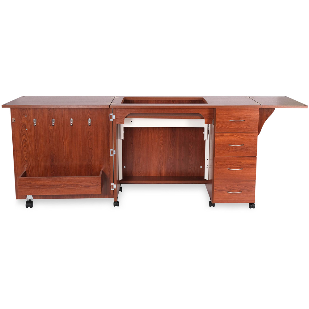 Arrow Cabinets Harriet 305 4 Drawer Teak Fold-Away Sewing Cabinet Image 3