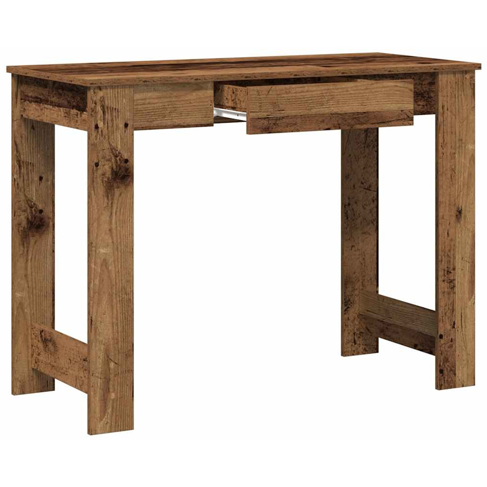 vidaXL Single Drawer Office Desk Old Wood Effect Image 4