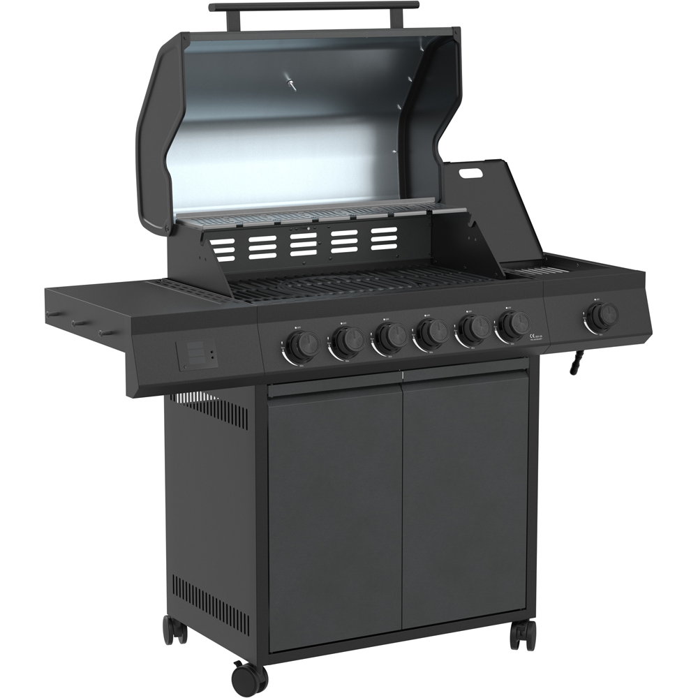Ottimo Pro 455 6 Burner Matt Grey Gas BBQ with Side Burner and Storage Cabinet Image 4