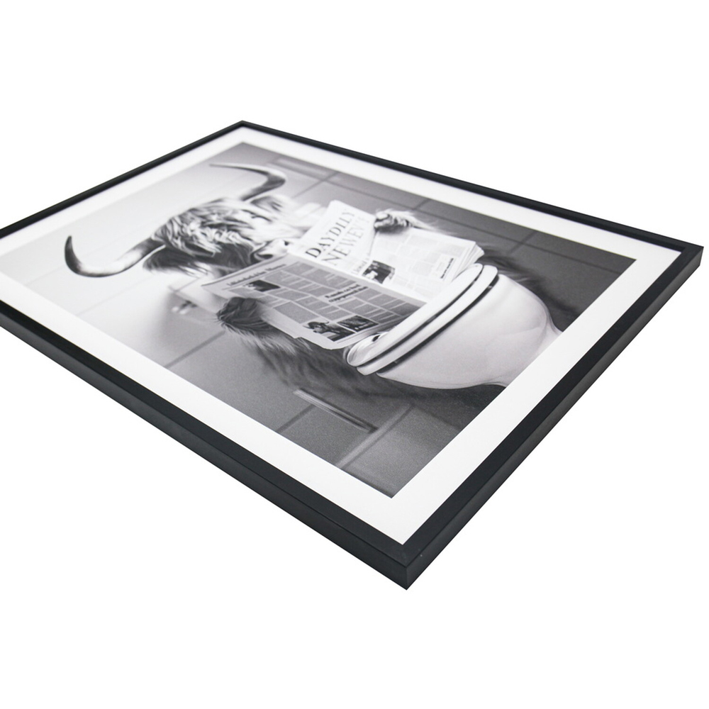 Humorous Highland Cow Framed Print Grey Image 3