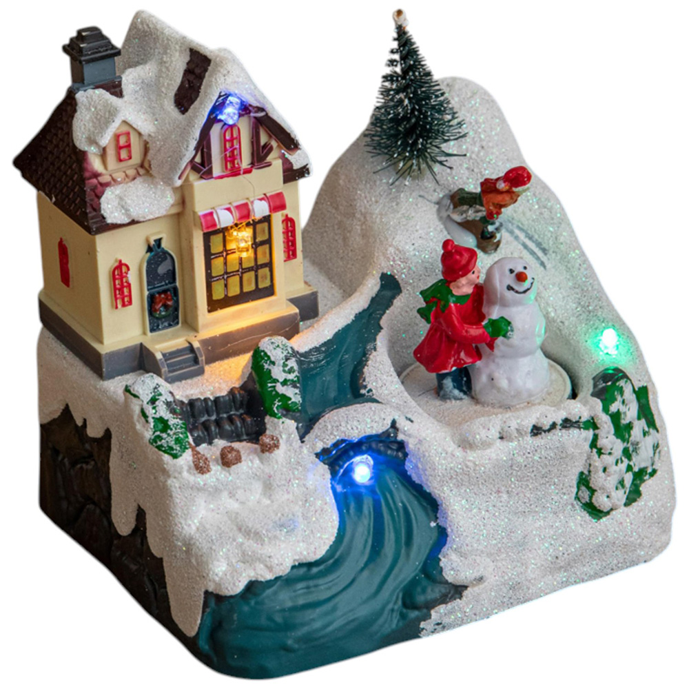 Samuel Alexander Multicoloured LED Animated Frosty’s Snow Village Scene Christmas Decoration 14cm Image 1