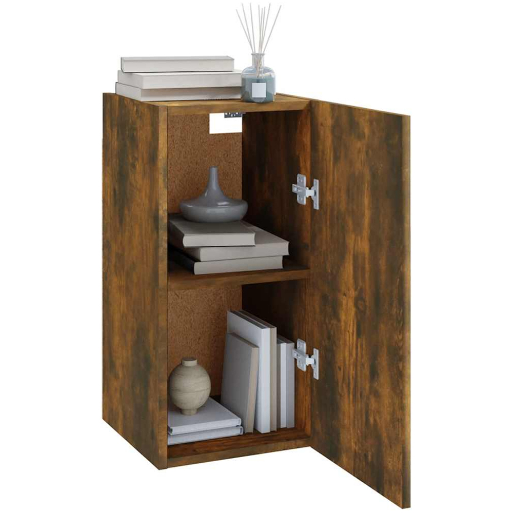 vidaXL Single Door Smoked Oak Wall Mounted TV Cabinet Image 5