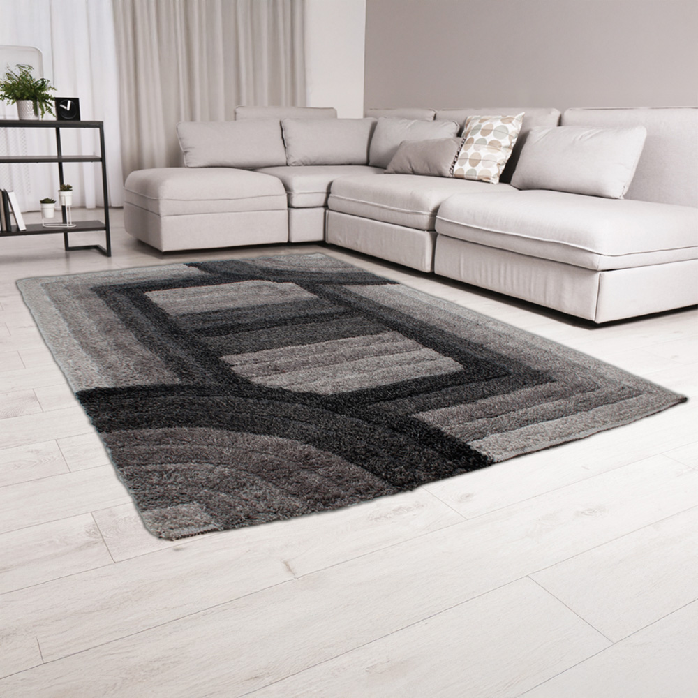 DS Living Trellis Anthracite Ultra Plush Rug 160 x 230cm Image 2