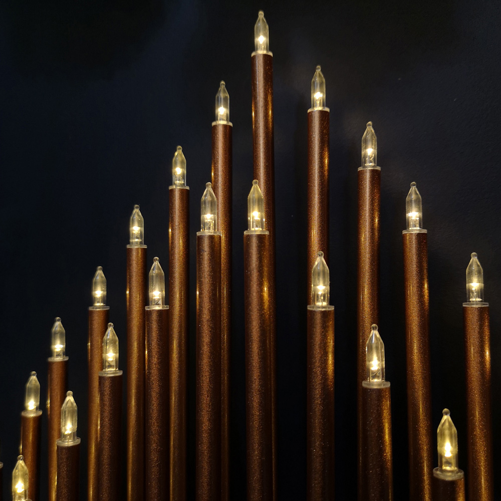 Premier 33 Warm White LED Rose Gold Light Up Christmas Candle Bridge 34cm Image 5