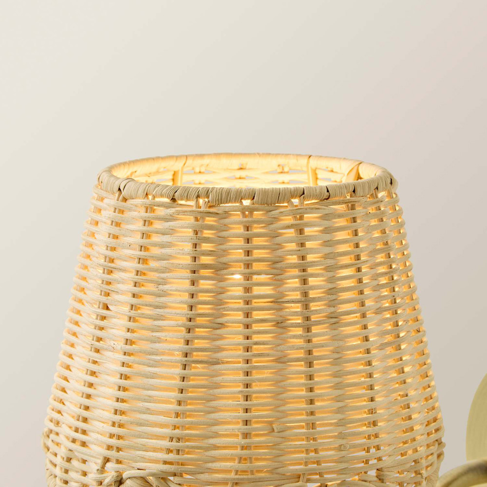 ValueLights Rita Extra Small Natural Rattan Tapered Easy Fit Lamp Shade Image 4