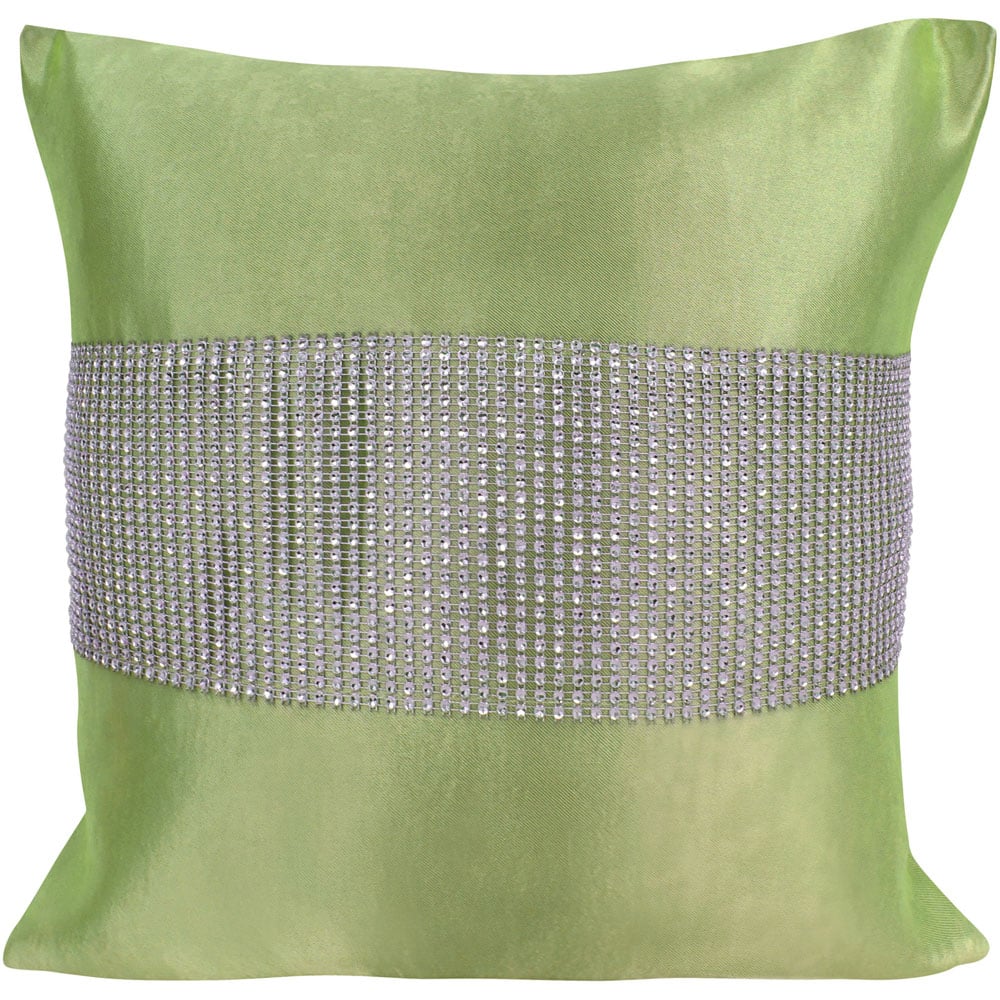 Velosso Manhattan Diamante Green Filled Cushion 43 x 43cm 2 Pack Image 1