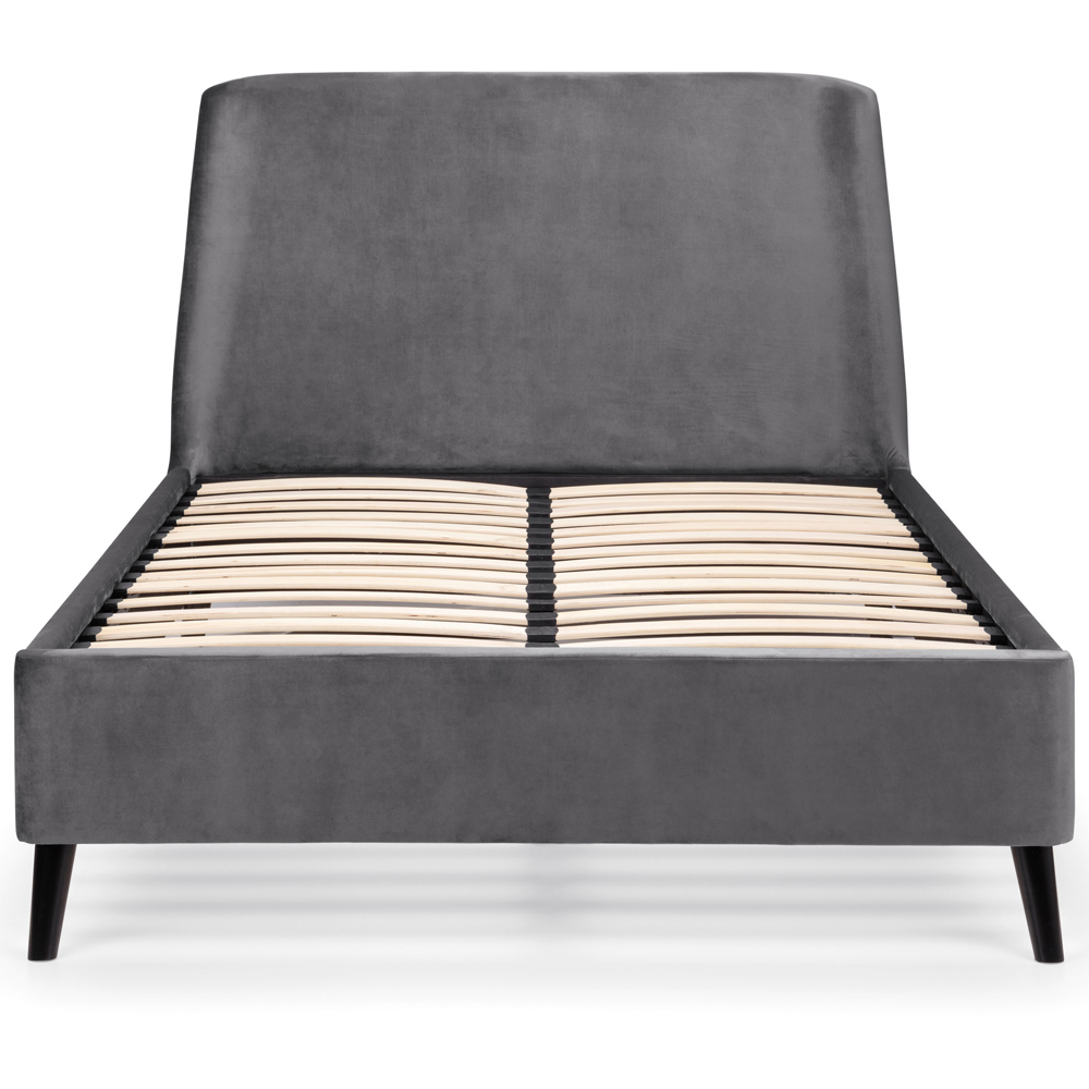 Julian Bowen Frida King Size Grey Curved Velvet Bed Frame Image 4