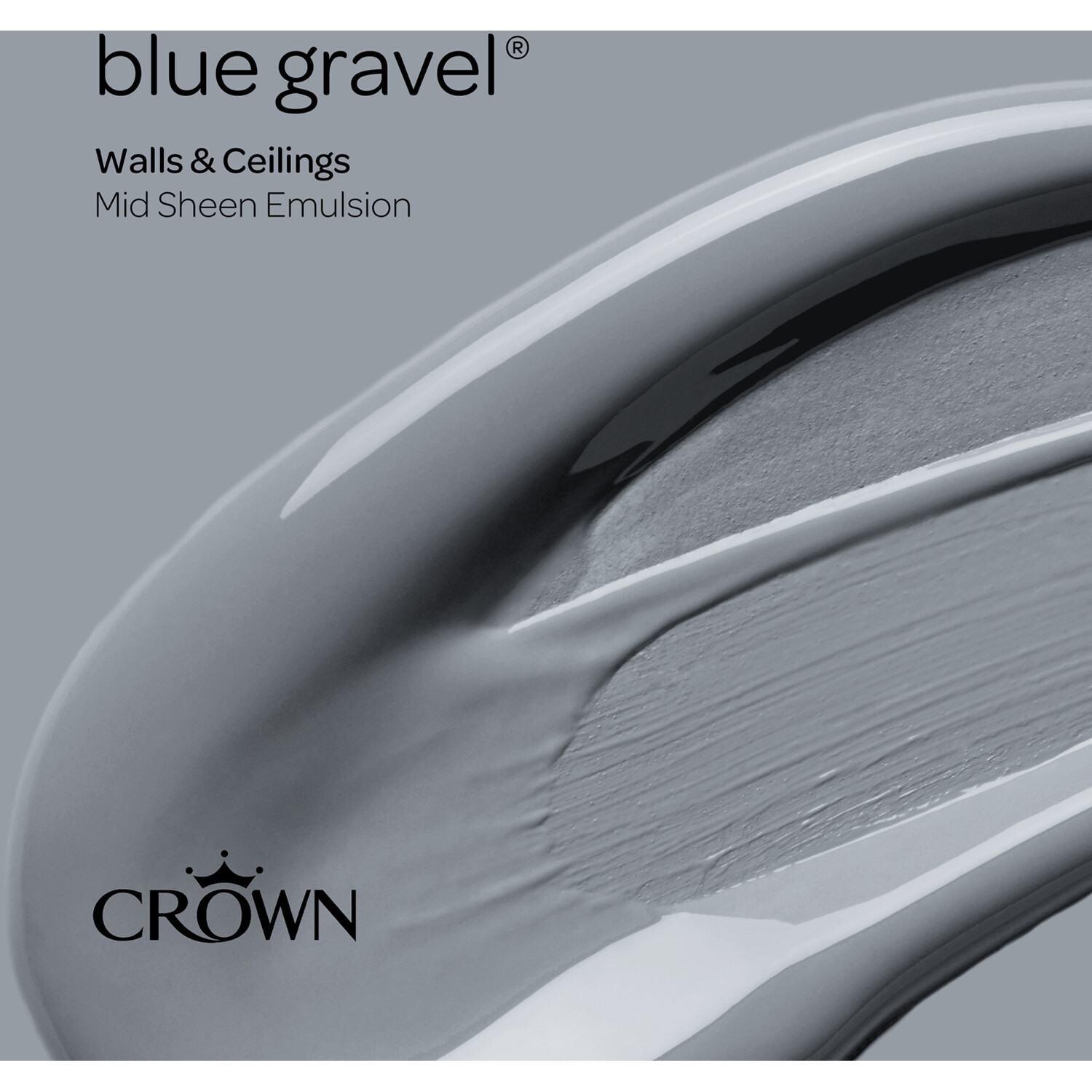 Crown Walls & Ceilings Blue Gravel Mid Sheen Emulsion Paint 2.5L Image 4