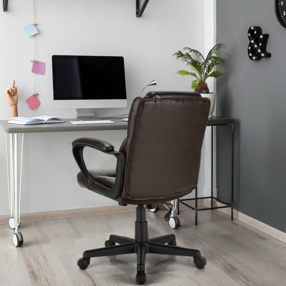 Costway Black PU Leather Office Chair Image 7