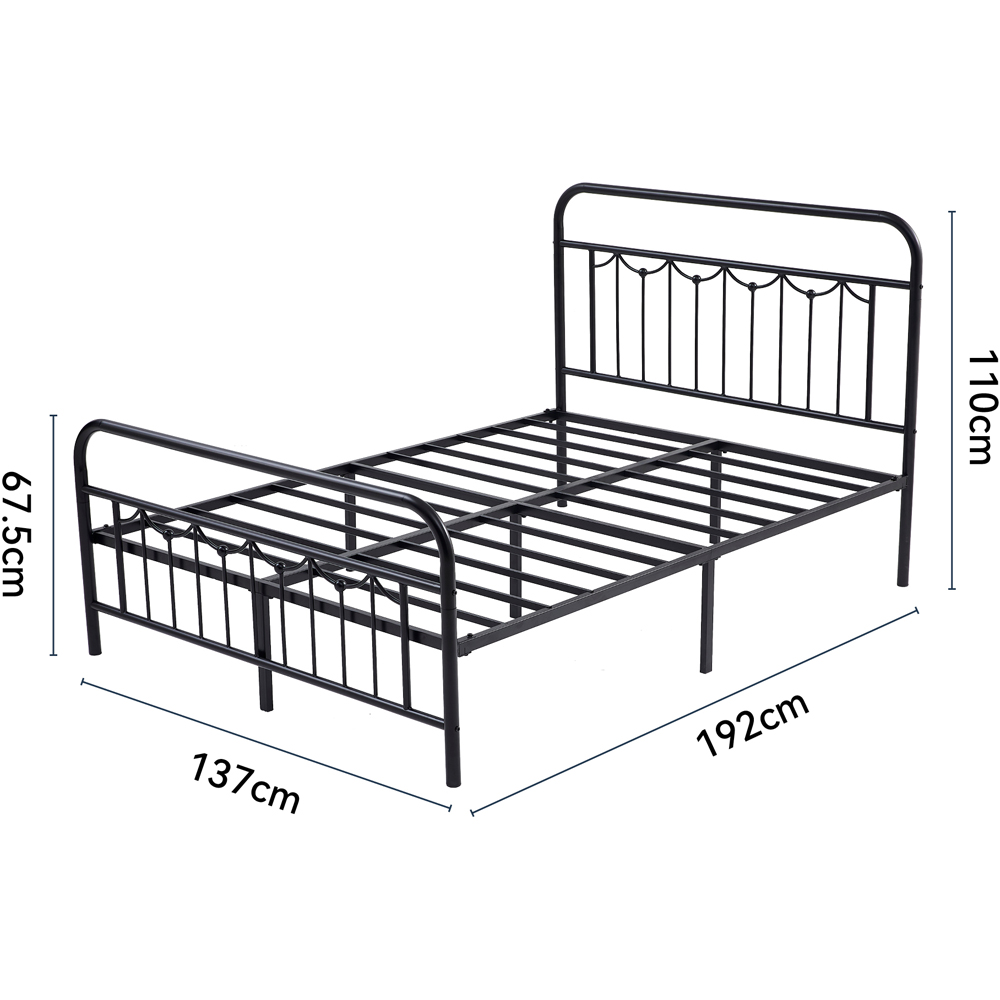 Brooklyn Frankie Double Black Metal Bed Frame with Headboard and Footboard Image 8