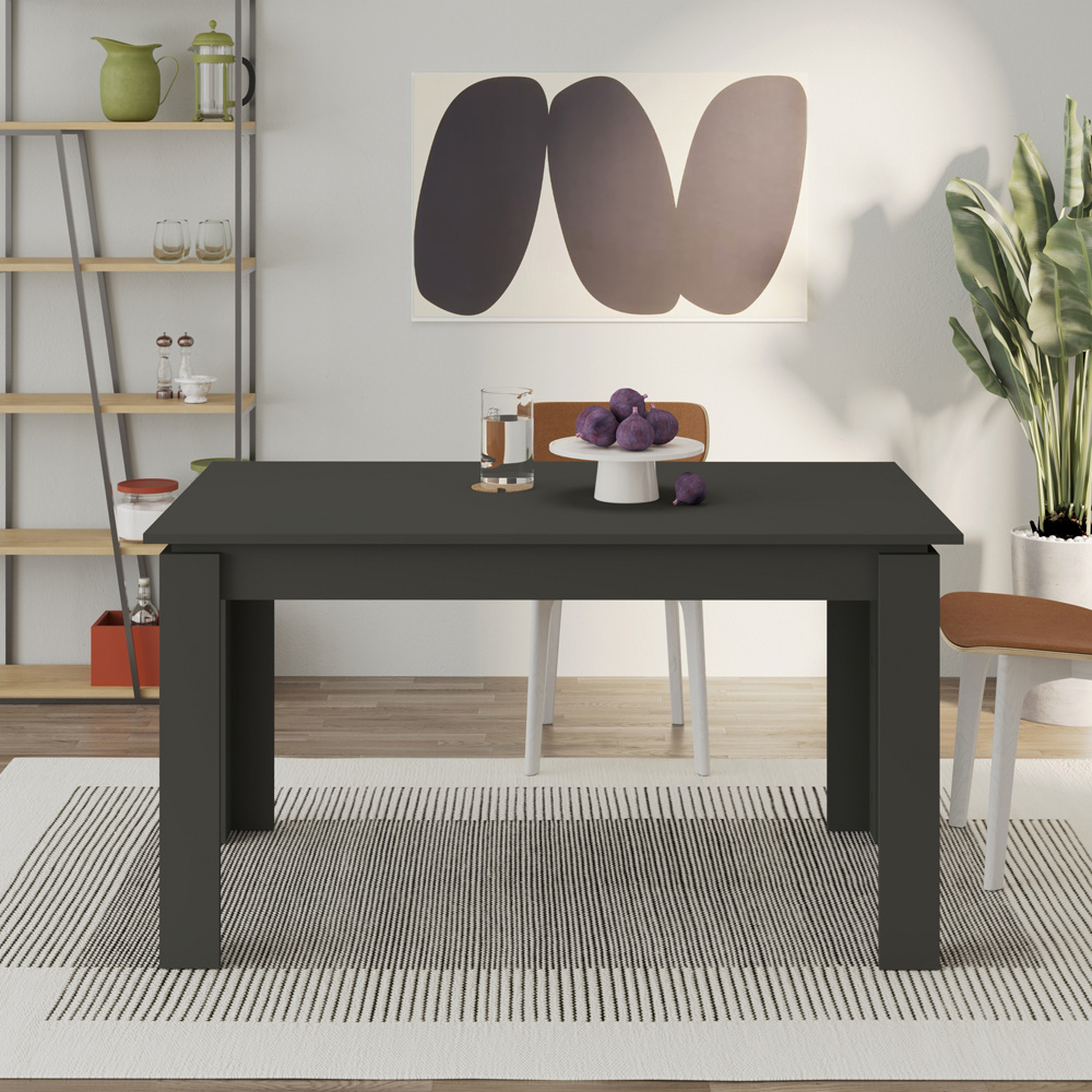 Decortie Tolmen 6 Seater Extendable Rectangular Dining Table Anthracite Image 4