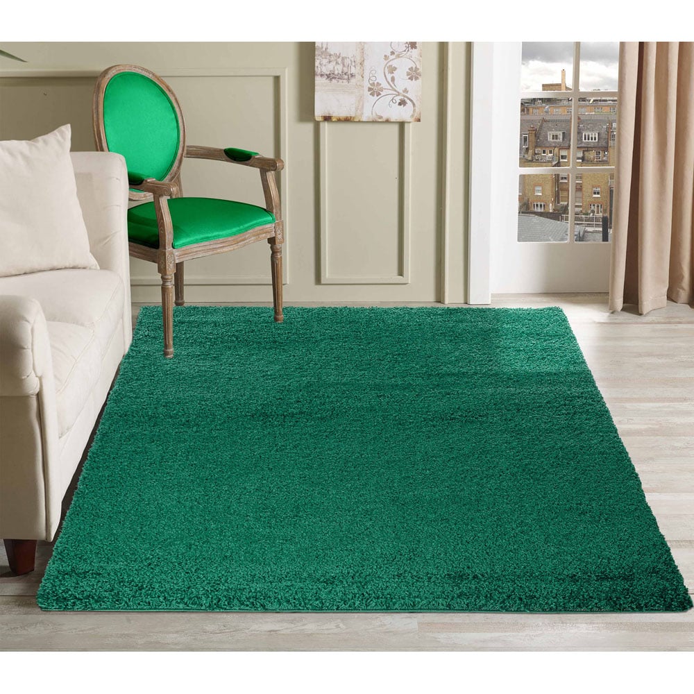 Desire Rugs Oxford Emerald Plain Shaggy Runner Rug 60 x 220cm Image 5