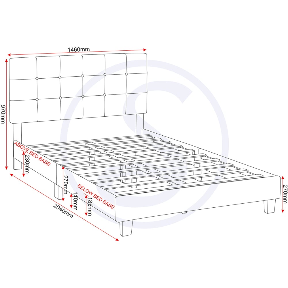 Seconique Arran Double Black PU Bed Frame Image 9