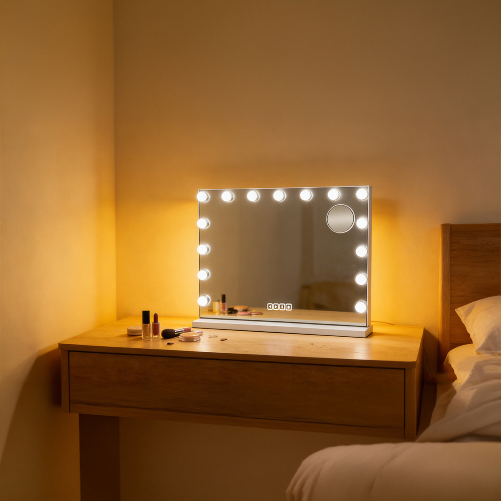 Hollywood LED Wireless Vanity Mirror Silver Image 5