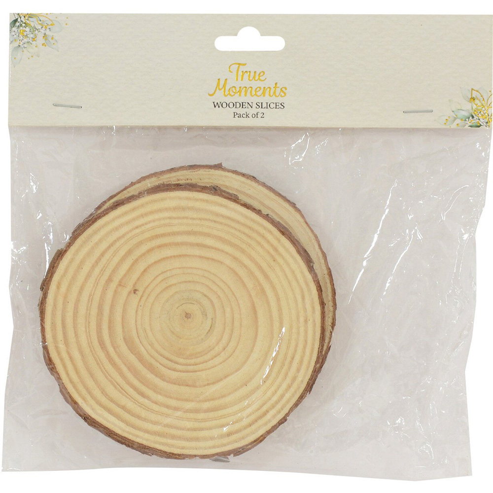 True Moments Pack of 2 Wooden Slices Image