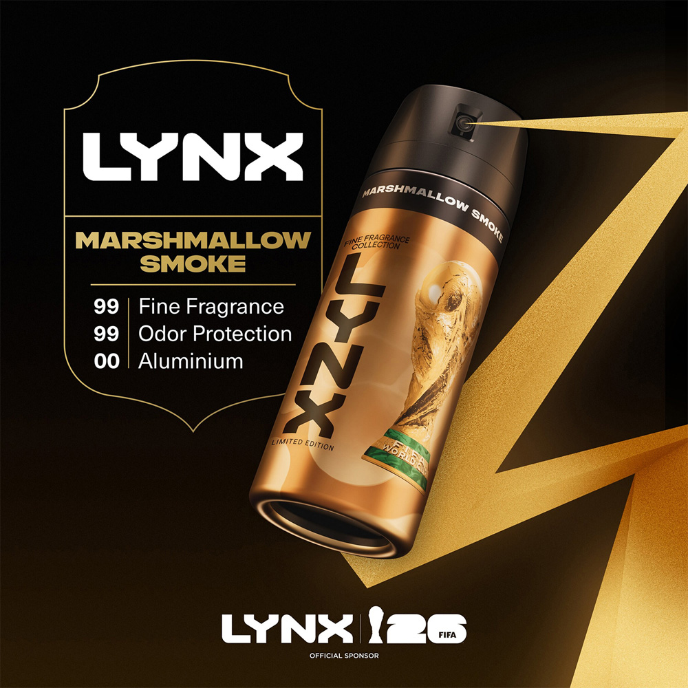 Lynx FIFA Limited Edition Fine Marshmallow Smoke Deodorant Body Spray 200ml 6 Pack Image 6