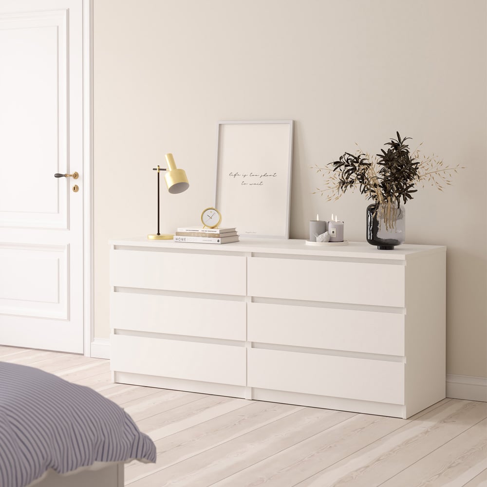 Furniture To Go Naia 6 Drawer White Chest of Drawers Image 6