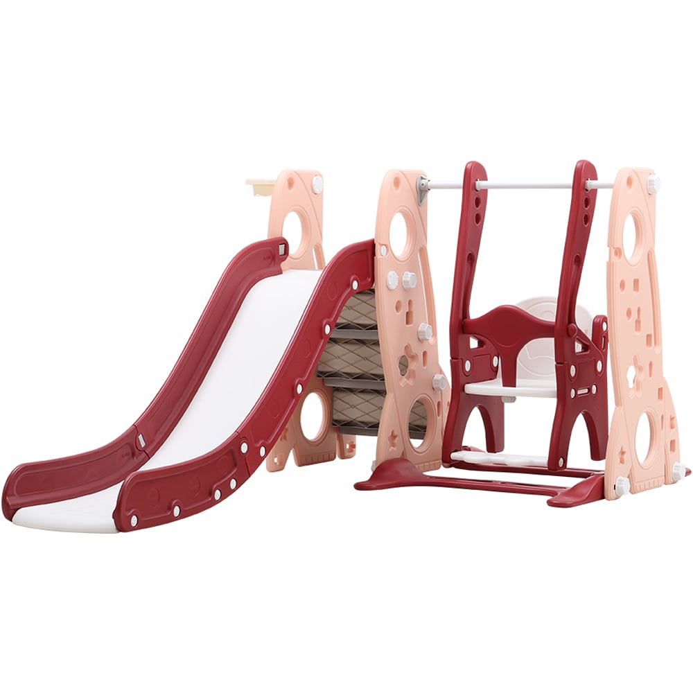 Living and Home Kids 4 in 1 Swing and Slide Set with Basketball Hoop Image 1