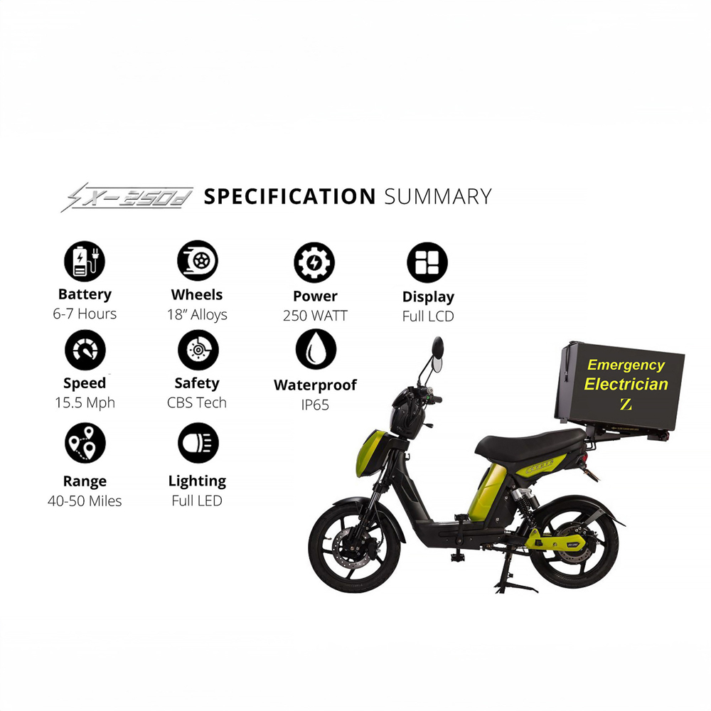 Eskuta SX-250 Cargo Matte Acid Yellow Electric Bike 48V Image 5
