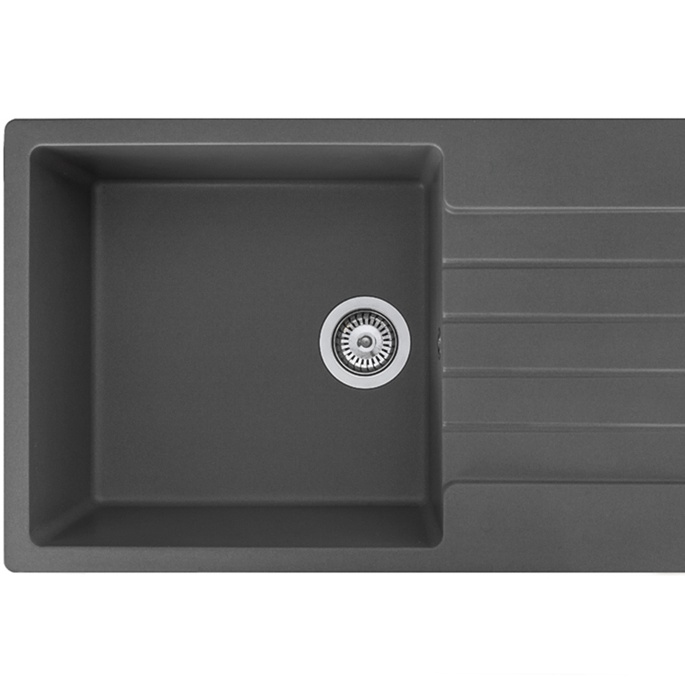 Reginox Harlem 10 GS Grey Silvery Single Bowl Granite Sink 500 x 1000mm Image 2