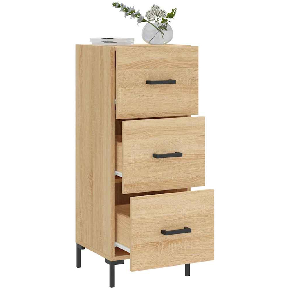 vidaXL 3 Drawer Sonoma Oak Narrow Sideboard Image 4