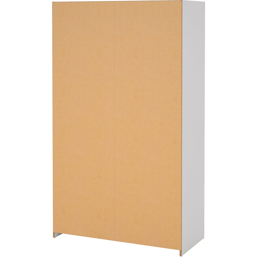Florence Uppsala 7 Shelf White Open Wardrobe with Grey Textile Curtain Image 5