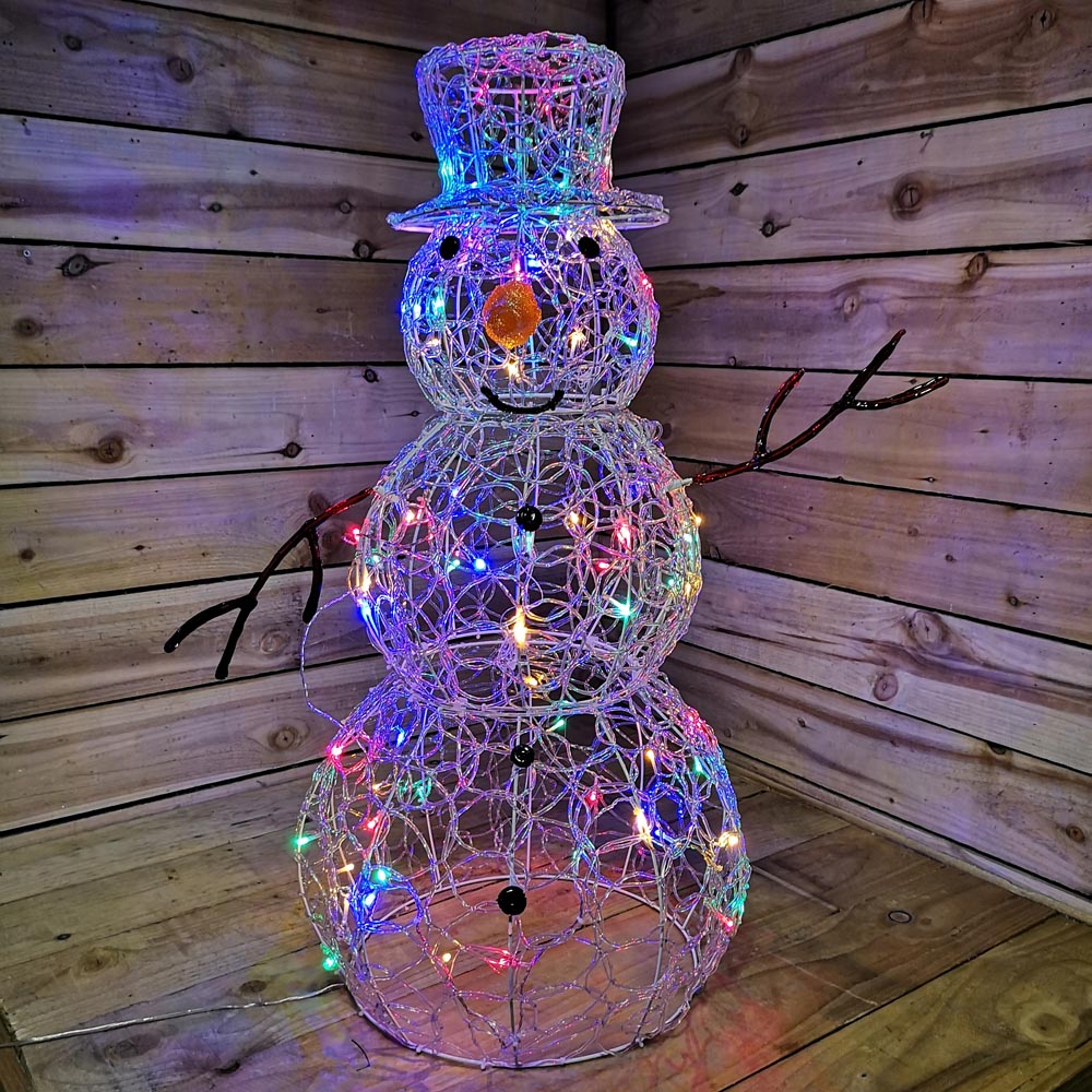 Premier 80 Multicolour LED Soft Acrylic Christmas Snowman 90cm Image 1