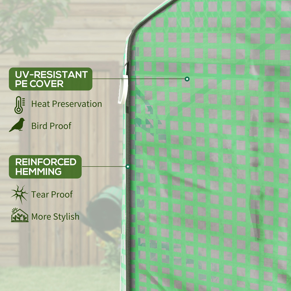 Outsunny Green Plastic 4.5 x 7ft Walk In Greenhouse Image 5