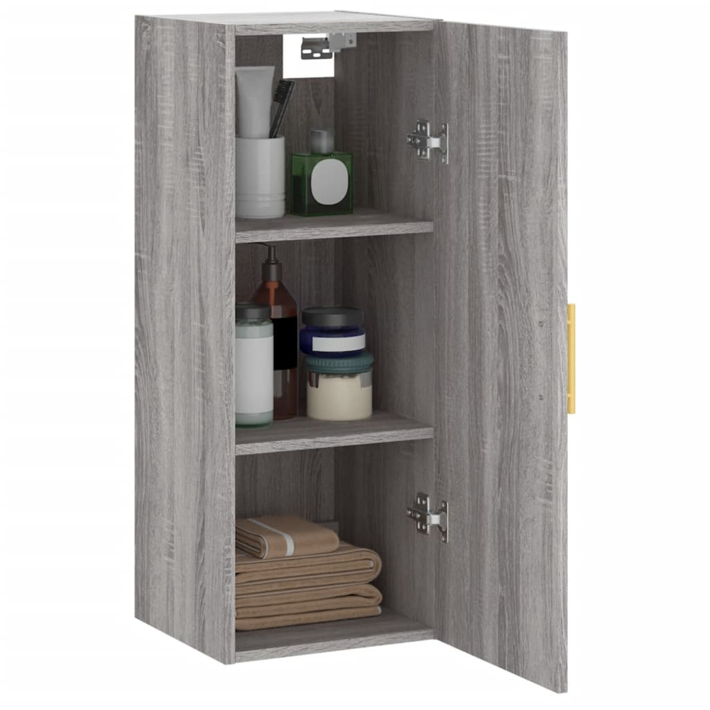 vidaXL Single Door Grey Sonoma Wall Mounted Cabinet Image 5