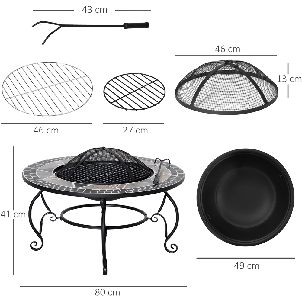 Outsunny 2 in 1 Fire Pit with Spark Screen Cover Image 7