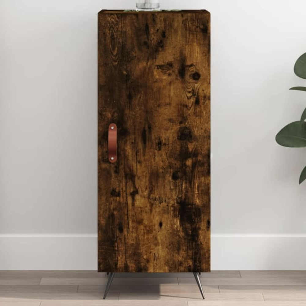vidaXL Single Door Smoked Oak Sideboard Image 1