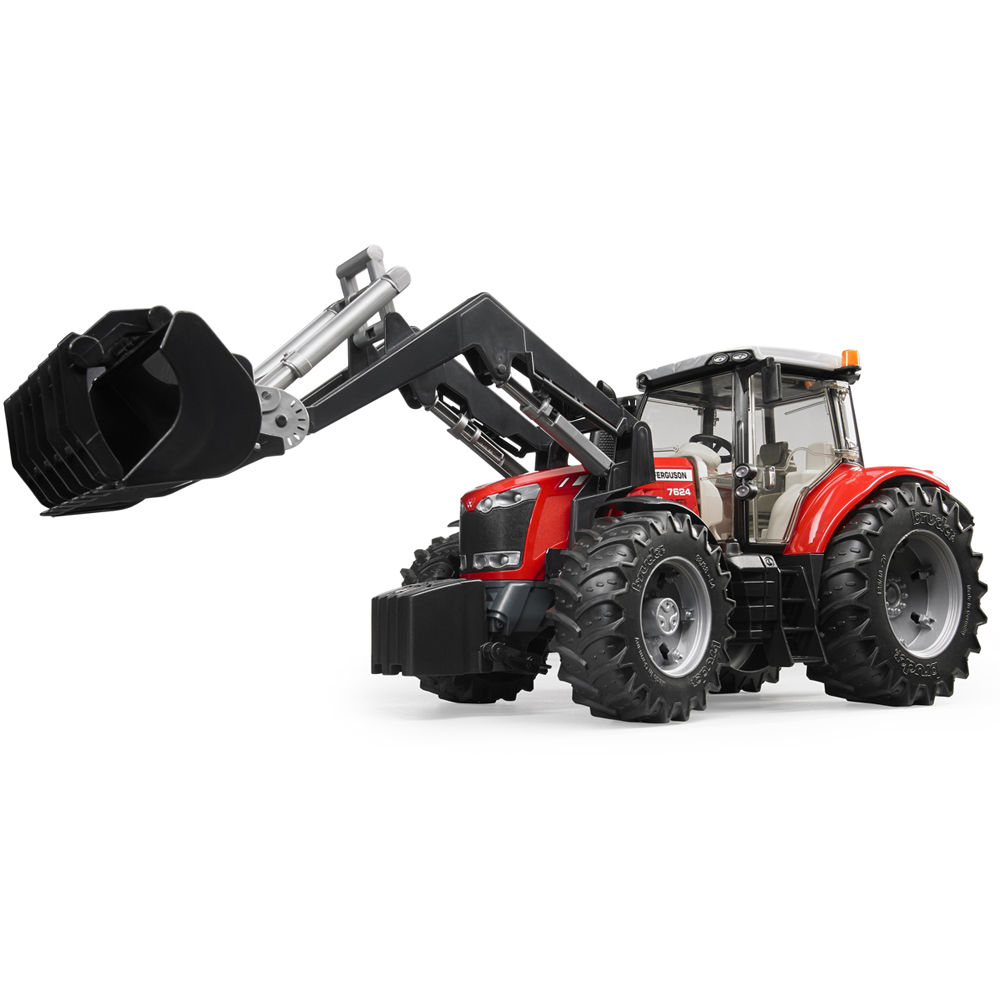 Bruder Massey Ferguson 7624 Red Tractor with Frontloader Image 2