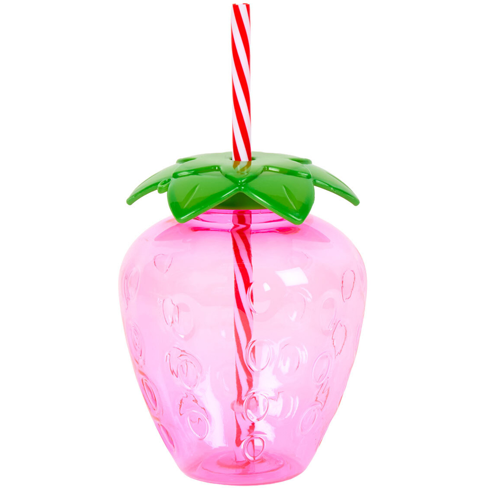 Summer Living Strawberry Cup with Straw Pink Image 1
