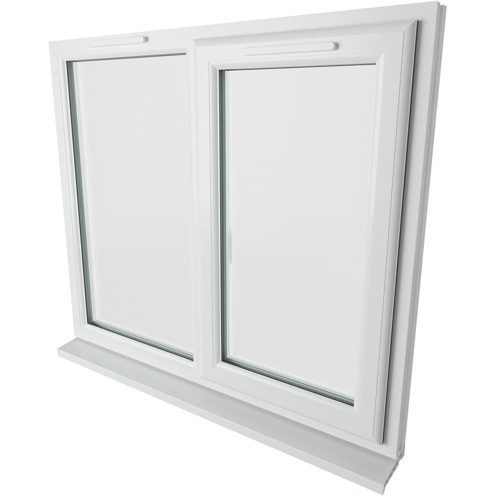 Crystal uPVC Triple Glazed Window RH Side Hung Next to a Fixed White Clear Glass 1190x1040mm Image 9