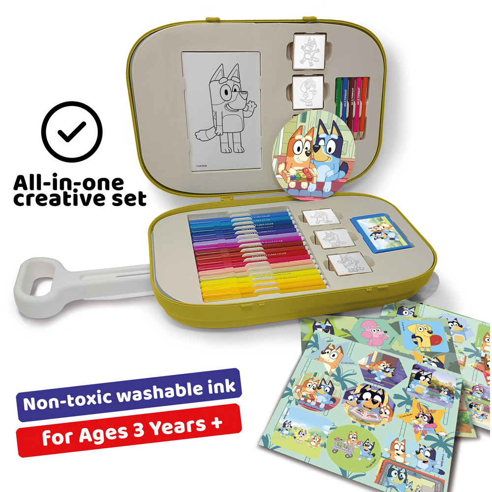 Multiprint Bluey Kids Colouring and Stamp Trolley Set Image 4