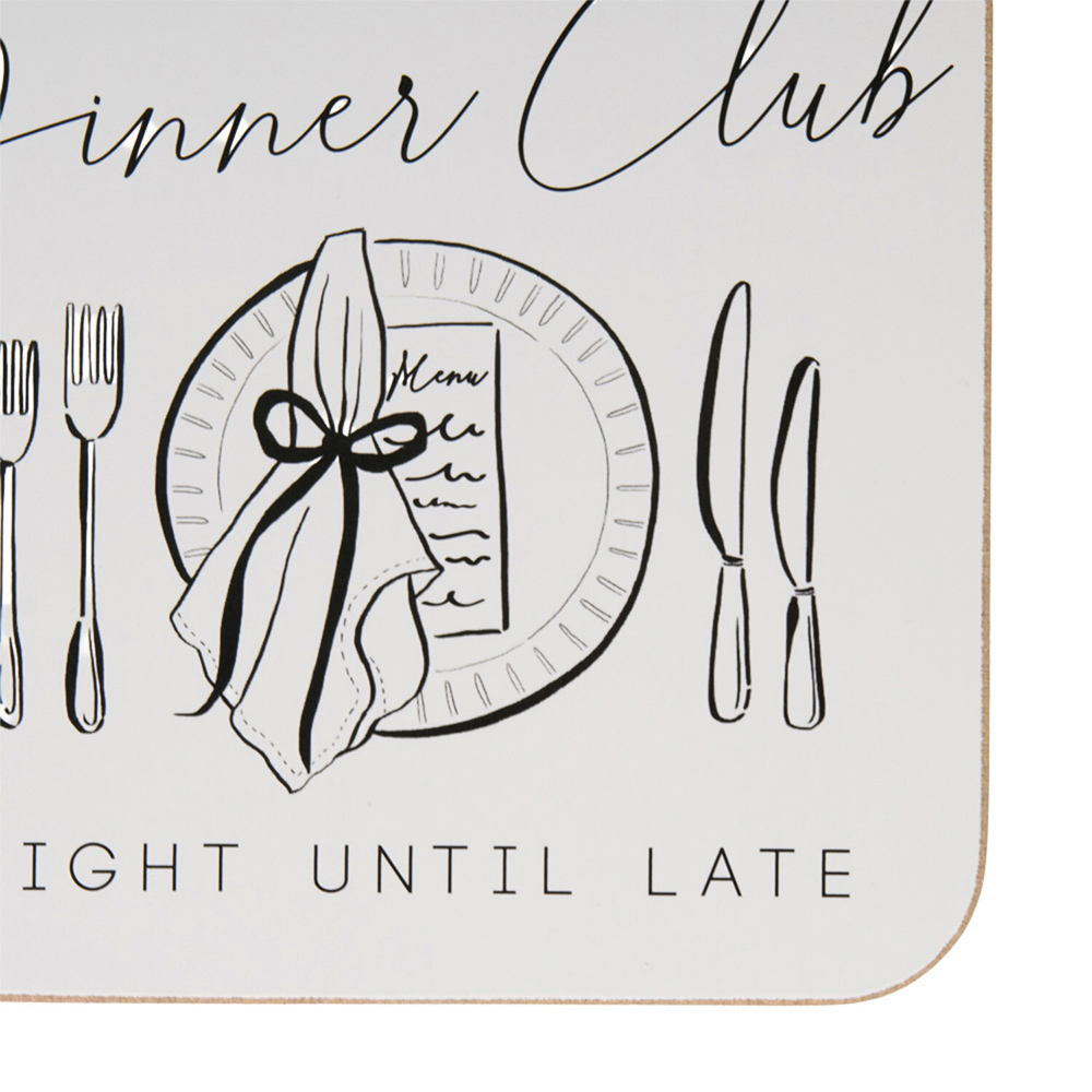 Pack of 6 Dinner Club Coasters White Image 4