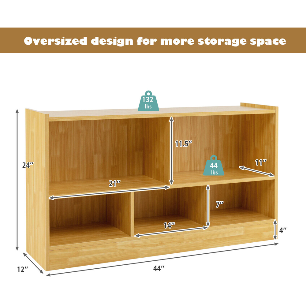 Costway 5 Shelf Kids Wooden Bookcase Image 9